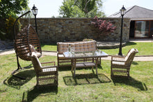 Load image into Gallery viewer, Manus Sofa Garden/ Patio Set 3+1+1+ Table (Cappuccino Colour Cushion)