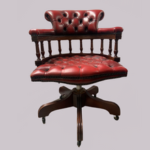 Load image into Gallery viewer, Mahogany Pedestal Desk And Captain Chair Set