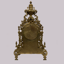 Load image into Gallery viewer, Brass Mantle Clock and Candlestick Set