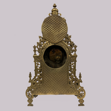 Load image into Gallery viewer, Brass Mantle Clock and Candlestick Set