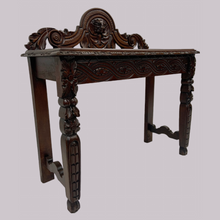 Load image into Gallery viewer, Victorian Carved Oak Console Table