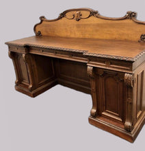 Load image into Gallery viewer, Victorian Oak Pedestal Sideboard
