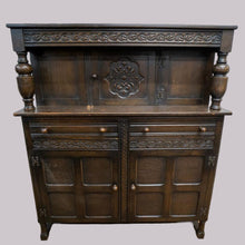 Load image into Gallery viewer, Carved Dark Oak Court Cupboard
