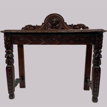 Load image into Gallery viewer, Victorian Carved Oak Console Table