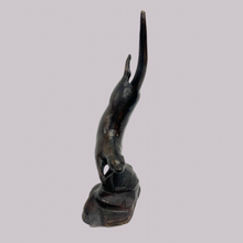 Load image into Gallery viewer, Bronze Diving Otter by Ian G Brennan-Heraldistic Sculptor