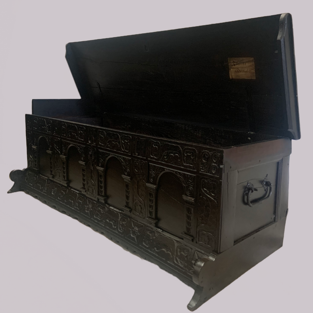 Eighteenth Century Continental Oak Cassonne with Hinged Lid