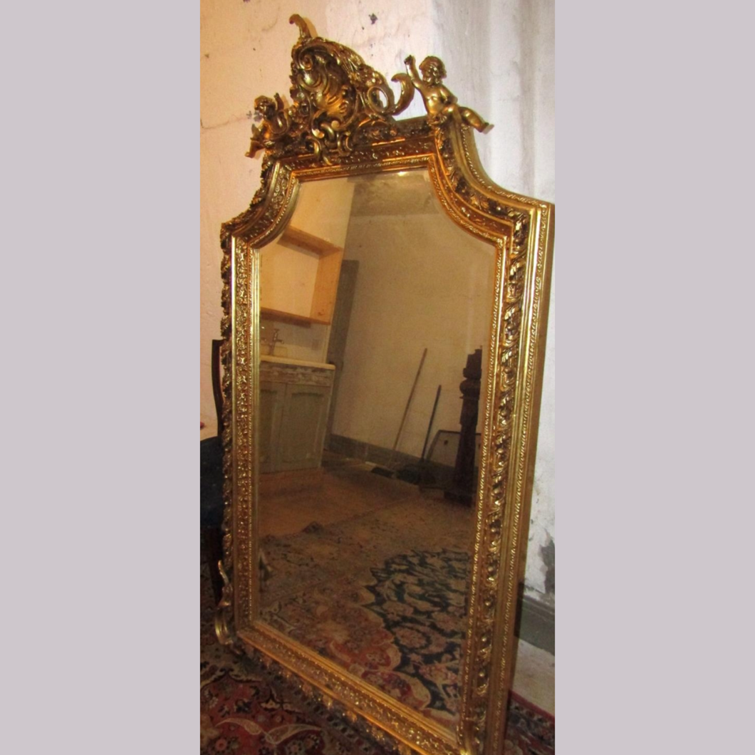 Gilded Wall Mirror (Cartouche Decoration)