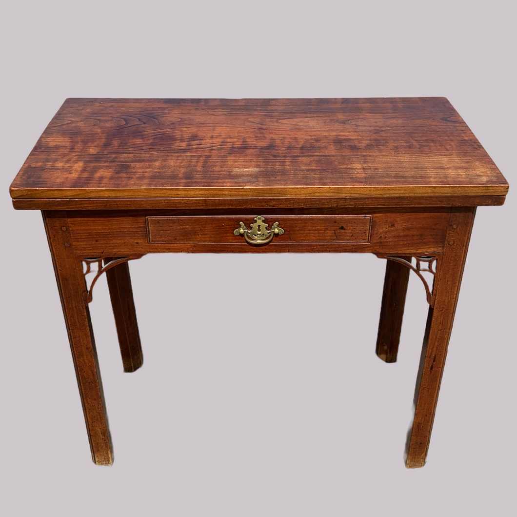 Provincial George III Mahogany Fold Over Tea Table