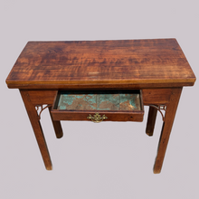 Load image into Gallery viewer, Provincial George III Mahogany Fold Over Tea Table
