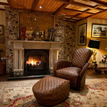Load image into Gallery viewer, Leather Recliner Chair and Footstool

