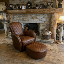 Load image into Gallery viewer, Leather Recliner Chair and Footstool
