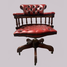 Load image into Gallery viewer, Mahogany Pedestal Desk And Captain Chair Set
