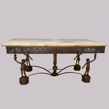 Load image into Gallery viewer, Marble Top and Brass Side Table
