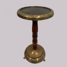 Load image into Gallery viewer, BRASS &amp; MAHOGANY PLANT STAND
