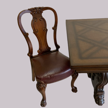 Load image into Gallery viewer, Oak Lattice Design Table and Six Chairs
