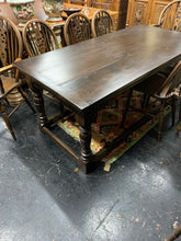 Load image into Gallery viewer, Victorian Oak Refectory Table With Wheel Back Chairs
