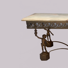 Load image into Gallery viewer, Marble Top and Brass Side Table
