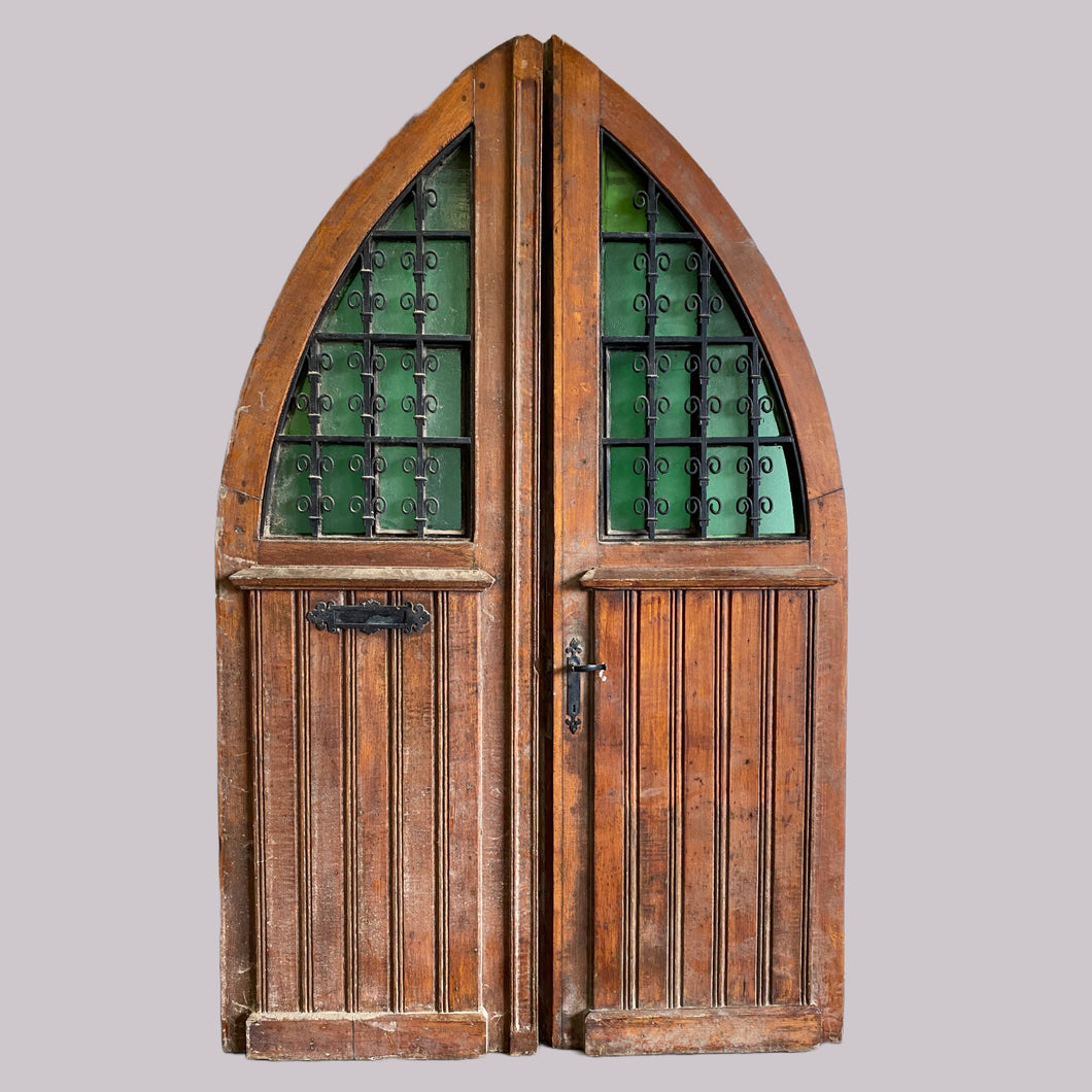 An exquisite pair of 18th Century Solid Oak Church Doors.