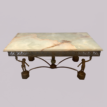 Load image into Gallery viewer, Marble Top and Brass Side Table
