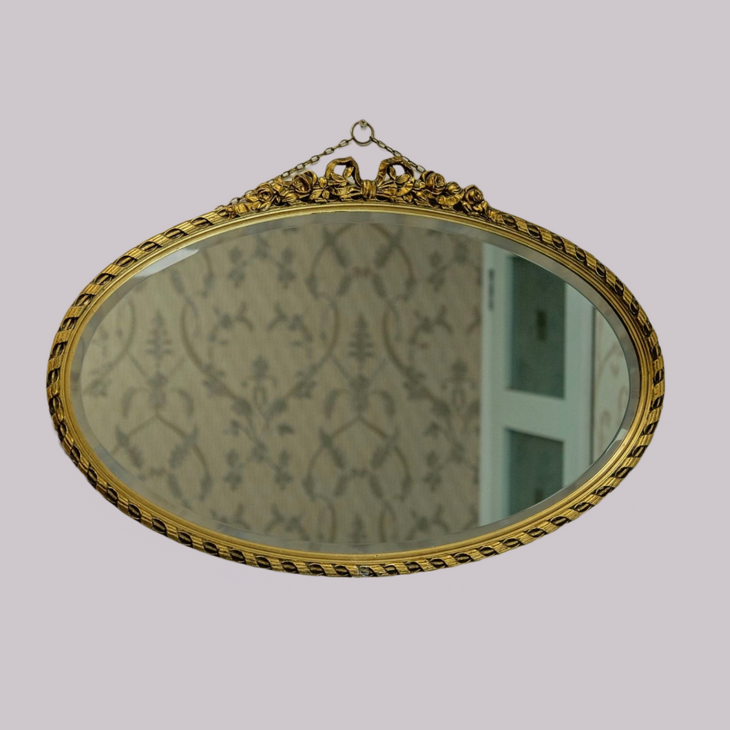 Oval Gilt Frame Bevelled Mirror