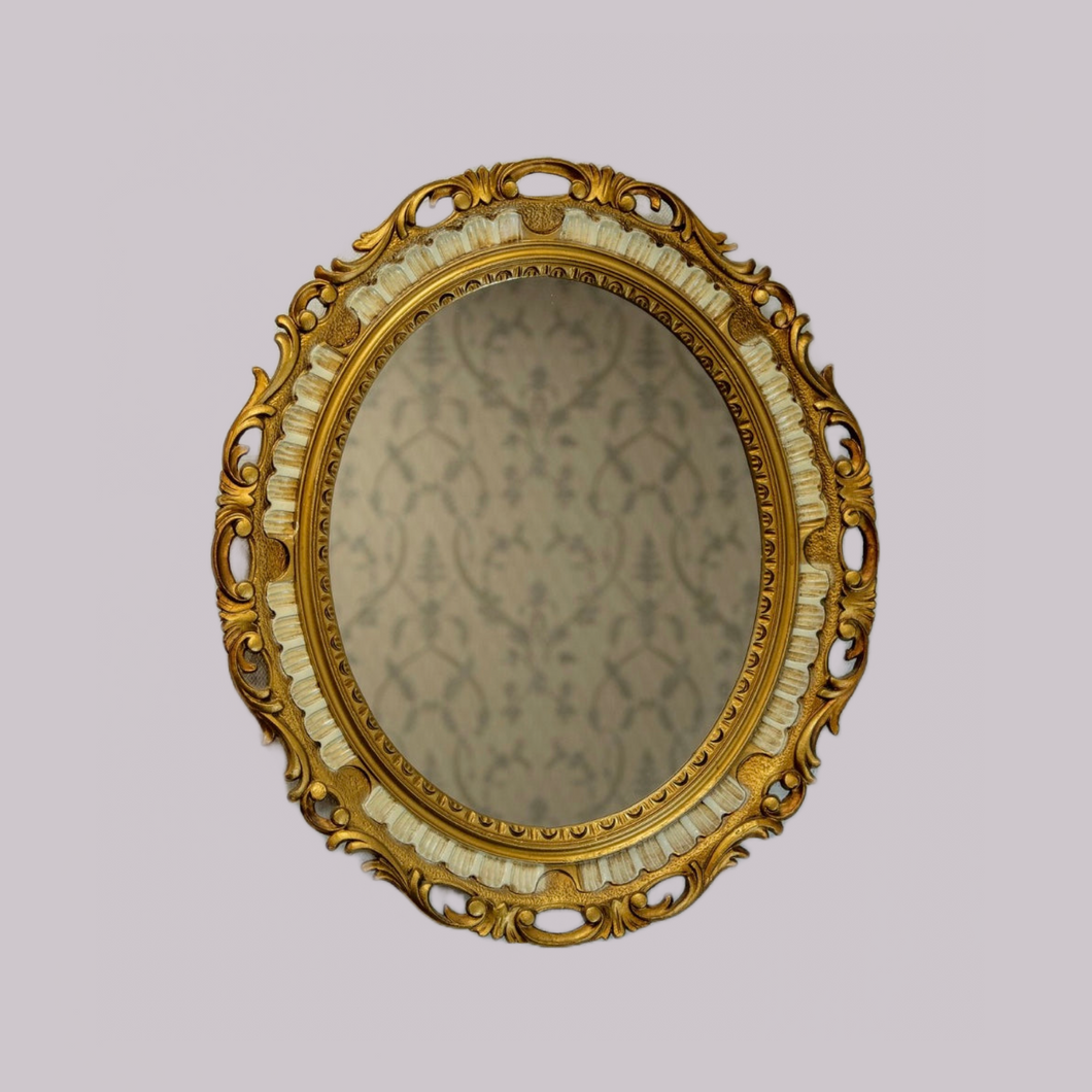 Ornate Oval Gold Gilt Mirror