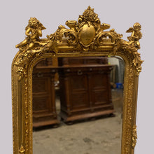 Load image into Gallery viewer, Medium Size 19th Century Antique Gilded Mirror.
