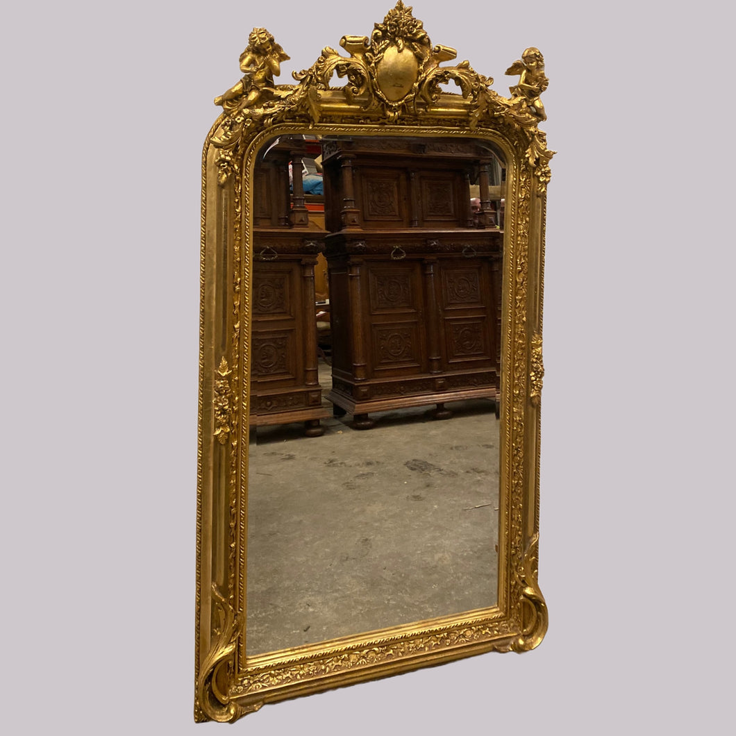 Medium Size 19th Century Antique Gilded Mirror.