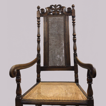 Load image into Gallery viewer, Walnut 17th Century Style Carved Armchair
