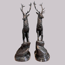 Load image into Gallery viewer, Moigniez pair of Bronze Stags
