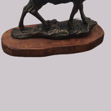 Load image into Gallery viewer, Bronze Model of Stag on Wooden Plinth
