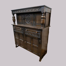 Load image into Gallery viewer, Carved Dark Oak Court Cupboard
