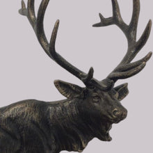 Load image into Gallery viewer, Bronze Model of Stag on Wooden Plinth
