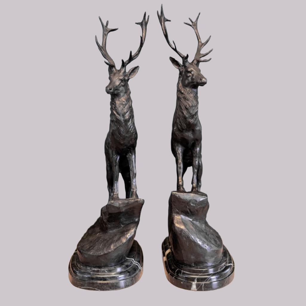 Moigniez pair of Bronze Stags