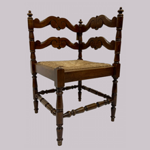 Load image into Gallery viewer, Nineteenth Century Oak Corner Chair With Rush Seat

