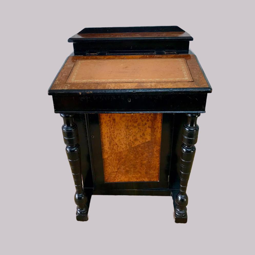 Walnut and Ebonised Davenport Desk