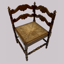 Load image into Gallery viewer, Nineteenth Century Oak Corner Chair With Rush Seat
