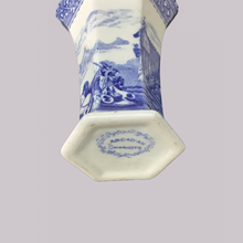 Load image into Gallery viewer, Victorian Blue / White Vase “Arcadian Chariots” Cir 1880
