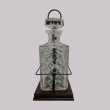 Load image into Gallery viewer, Mahogany and Brass Tantalus with Crystal Decanters
