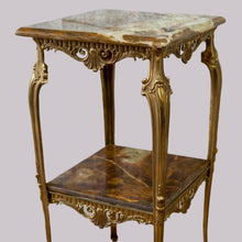 Load image into Gallery viewer, Marble Top Two Tier Side Table
