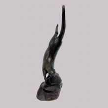 Load image into Gallery viewer, Bronze Diving Otter by Ian G Brennan-Heraldistic Sculptor
